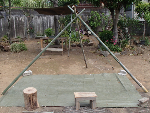 竹のトライポッドの完成