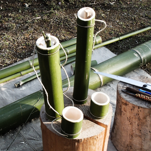 簡単に出来る自作アウトドアツール 竹水筒の作り方 2種類 宮殿f